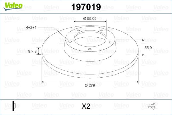 Valeo 197019 - Bremžu diski autospares.lv