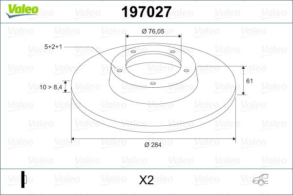 Valeo 197027 - Bremžu diski www.autospares.lv