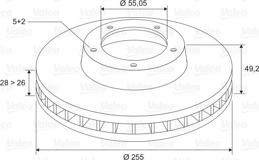 Valeo 197148 - Тормозной диск www.autospares.lv