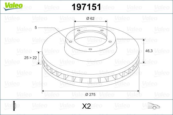 Valeo 197151 - Bremžu diski autospares.lv