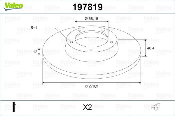 Valeo 197819 - Bremžu diski www.autospares.lv