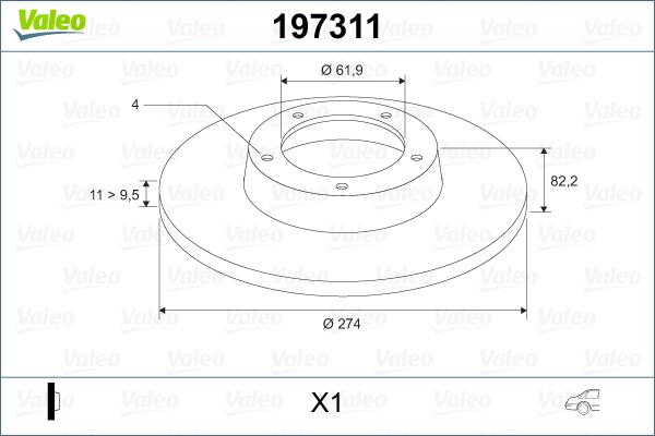 Valeo 197311 - Bremžu diski www.autospares.lv