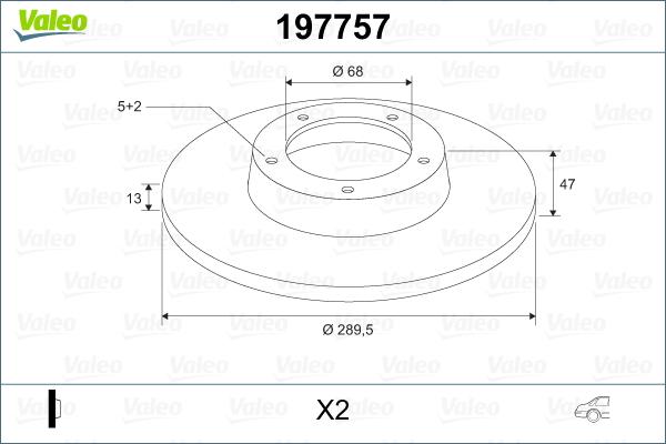 Valeo 197757 - Bremžu diski www.autospares.lv