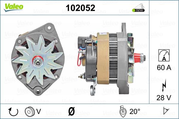 Valeo 102052 - Ģenerators autospares.lv