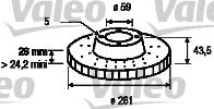 Valeo 186405 - Bremžu diski autospares.lv