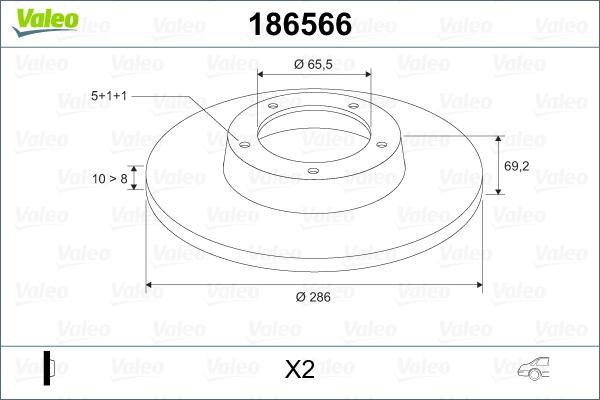 Valeo 186566 - Brake Disc www.autospares.lv