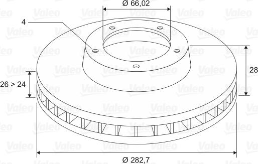 Valeo 186533 - Тормозной диск www.autospares.lv