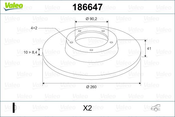 Valeo 186647 - Bremžu diski www.autospares.lv