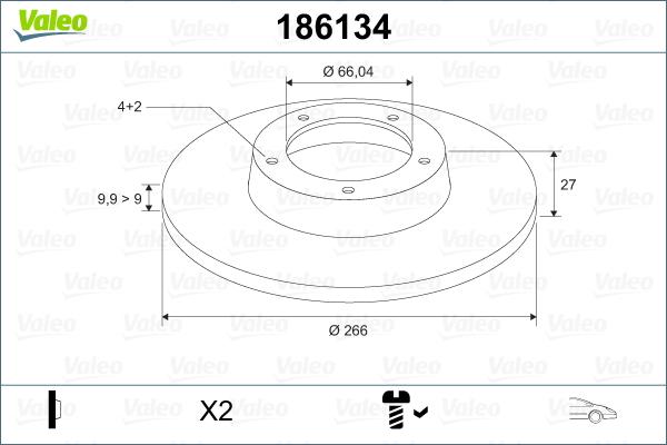 Valeo 186134 - Bremžu diski www.autospares.lv