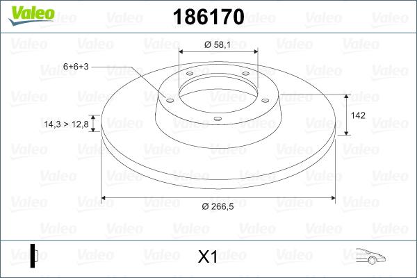 Valeo 186170 - Bremžu diski autospares.lv