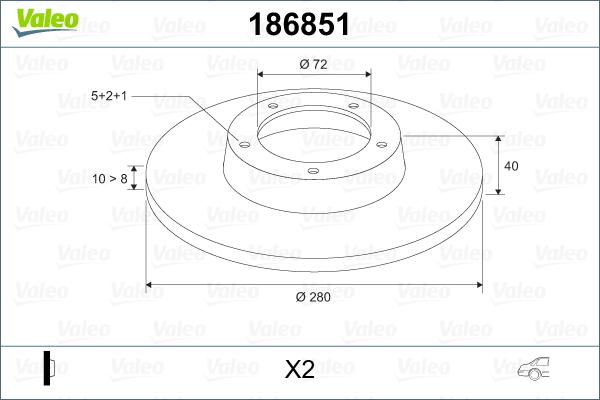 Valeo 186851 - Bremžu diski www.autospares.lv