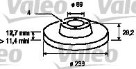 Valeo 186257 - Тормозной диск www.autospares.lv