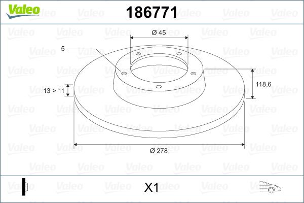 Valeo 186771 - Bremžu diski www.autospares.lv