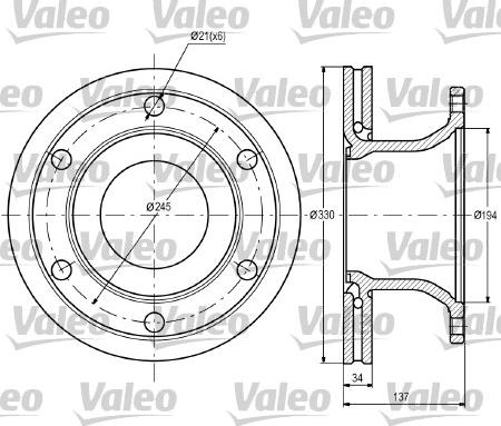 Valeo 187091 - Bremžu diski www.autospares.lv