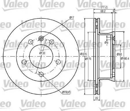 Valeo 187041 - Тормозной диск www.autospares.lv