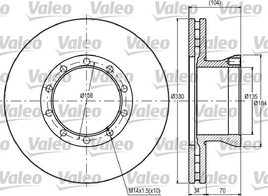 Valeo 187065 - Bremžu diski www.autospares.lv