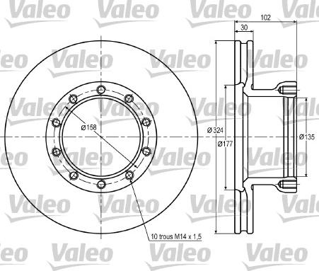 Valeo 187014 - Bremžu diski www.autospares.lv