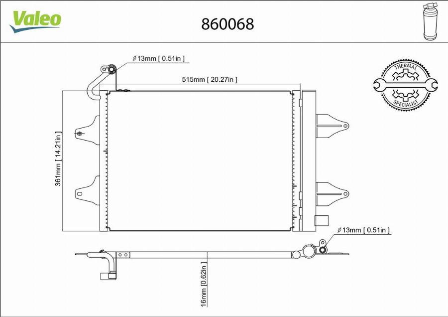 Valeo 860068 - Kondensators, Gaisa kond. sistēma www.autospares.lv