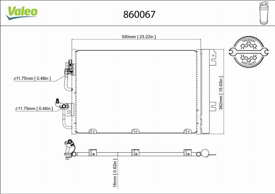 Valeo 860067 - Kondensators, Gaisa kond. sistēma www.autospares.lv