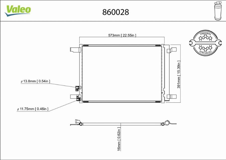 Valeo 860028 - Kondensators, Gaisa kond. sistēma www.autospares.lv