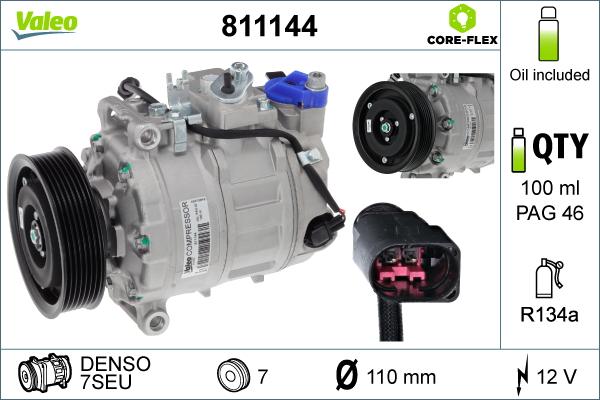 Valeo 811144 - Compressor, air conditioning www.autospares.lv