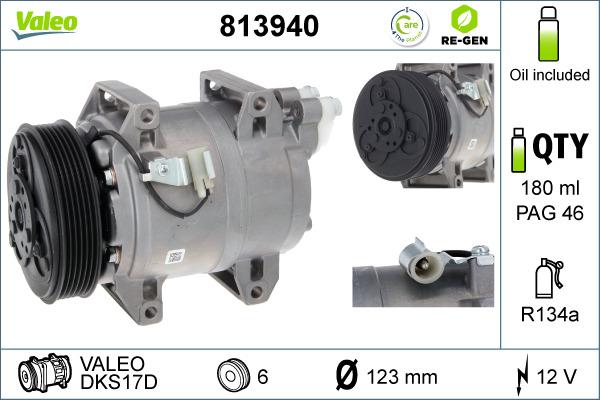 Valeo 813940 - Compressor, air conditioning www.autospares.lv