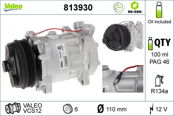 Valeo 813930 - Kompresors, Gaisa kond. sistēma autospares.lv