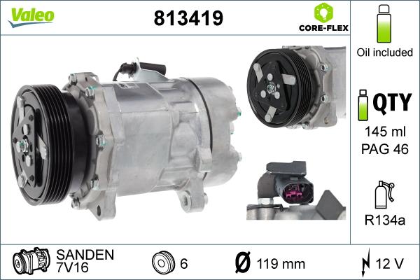 Valeo 813419 - Compressor, air conditioning www.autospares.lv