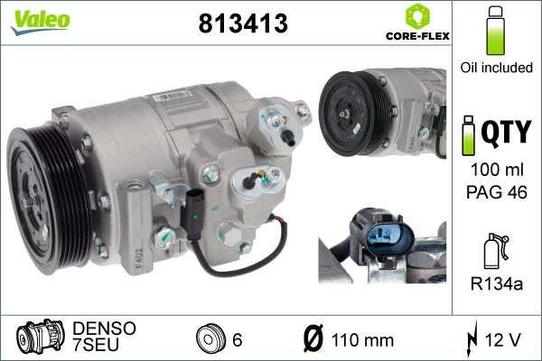 Valeo 813413 - Compressor, air conditioning www.autospares.lv