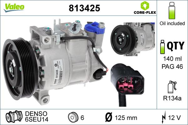 Valeo 813425 - Compressor, air conditioning www.autospares.lv