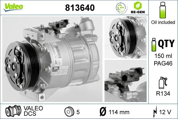 Valeo 813640 - Compressor, air conditioning www.autospares.lv