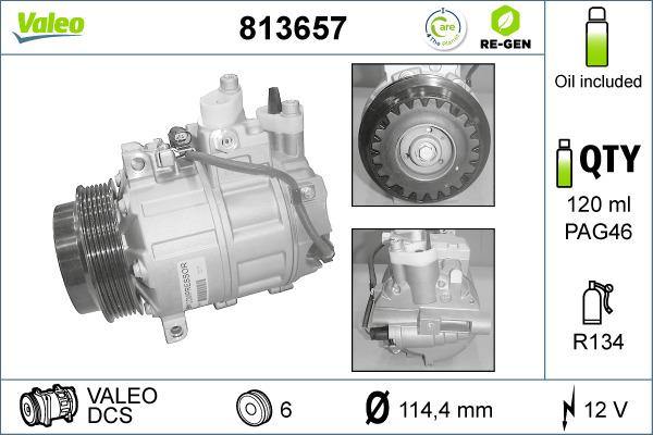 Valeo 813657 - Compressor, air conditioning www.autospares.lv