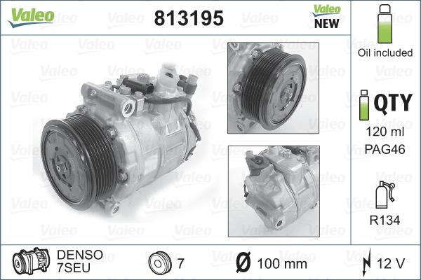 Valeo 813195 - Compressor, air conditioning www.autospares.lv