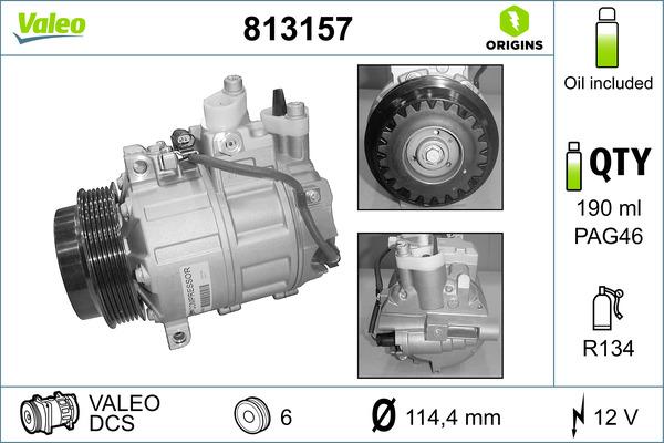 Valeo 813157 - Compressor, air conditioning www.autospares.lv