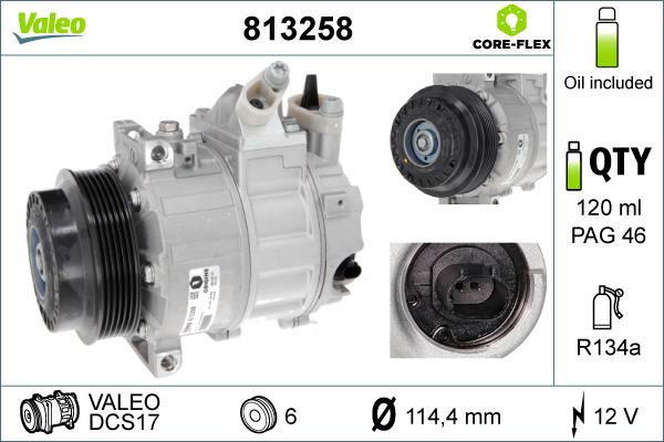 Valeo 813258 - Kompresors, Gaisa kond. sistēma autospares.lv