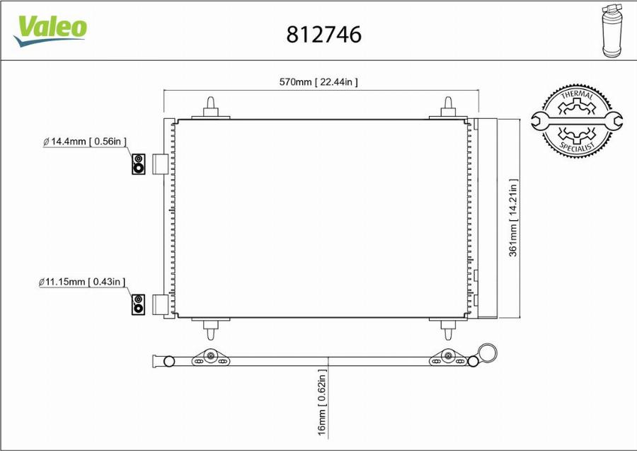 Valeo 812746 - Kondensators, Gaisa kond. sistēma www.autospares.lv