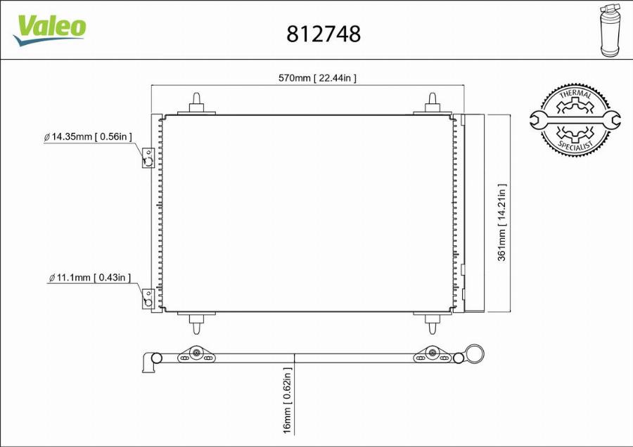 Valeo 812748 - Kondensators, Gaisa kond. sistēma www.autospares.lv