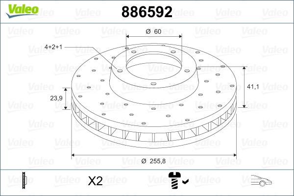 Valeo 886592 - Bremžu diski autospares.lv