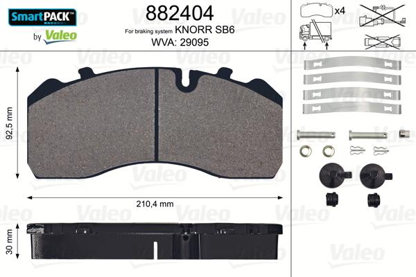 Valeo 882404 - Brake Pad Set, disc brake www.autospares.lv