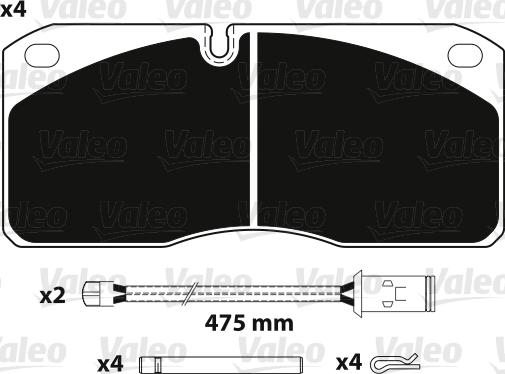 Valeo 882258 - Bremžu uzliku kompl., Disku bremzes www.autospares.lv