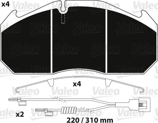 Valeo 882215 - Brake Pad Set, disc brake www.autospares.lv