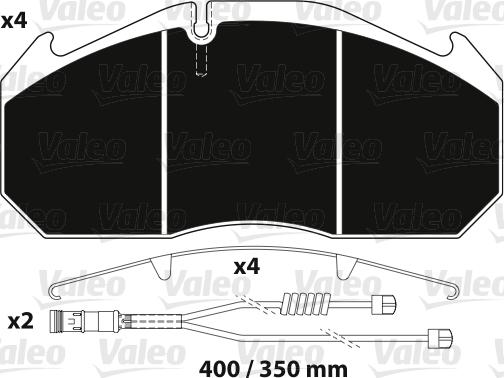 Valeo 882216 - Brake Pad Set, disc brake www.autospares.lv