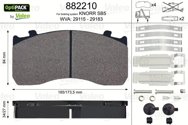 Valeo 882210 - Brake Pad Set, disc brake www.autospares.lv