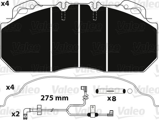 Valeo 882218 - Bremžu uzliku kompl., Disku bremzes www.autospares.lv