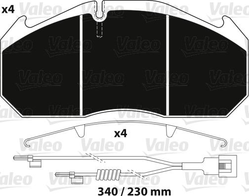 Valeo 882213 - Тормозные колодки, дисковые, комплект www.autospares.lv