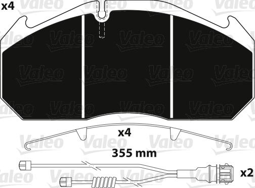 Valeo 882212 - Тормозные колодки, дисковые, комплект www.autospares.lv