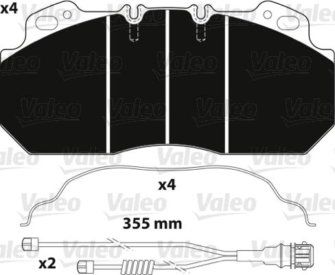 Valeo 882217 - Bremžu uzliku kompl., Disku bremzes www.autospares.lv