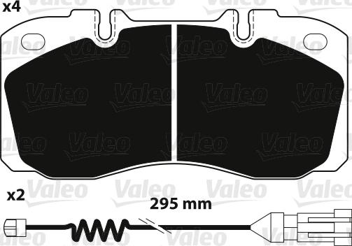 Valeo 882234 - Bremžu uzliku kompl., Disku bremzes www.autospares.lv