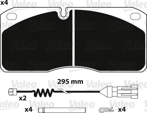 Valeo 882236 - Bremžu uzliku kompl., Disku bremzes www.autospares.lv