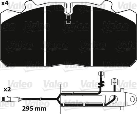 Valeo 882238 - Bremžu uzliku kompl., Disku bremzes www.autospares.lv